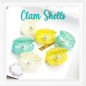 ⋅ CLAM SHELLS ⋅ Flatback Resin Embellishments ⋅ 2 Pieces