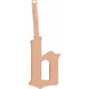 14K Rose Gothic Initial B Charm/Pendant
