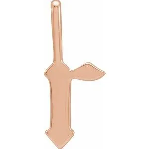 14K Rose Gothic Initial R Charm/Pendant