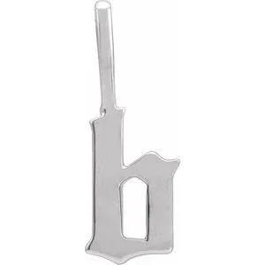 14K White Gothic Initial B Charm/Pendant