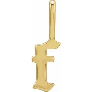 14K Yellow Gothic Initial F Charm/Pendant