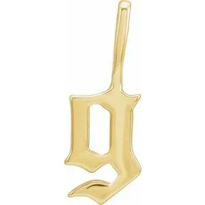 14K Yellow Gothic Initial G Charm/Pendant