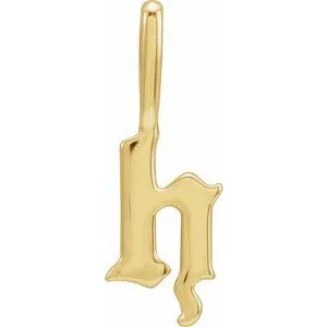 14K Yellow Gothic Initial H Charm/Pendant