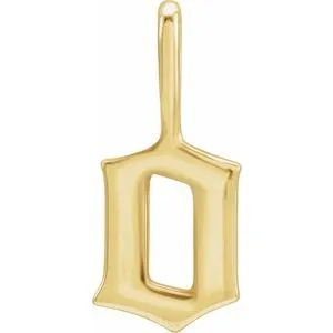 14K Yellow Gothic Initial O Charm/Pendant