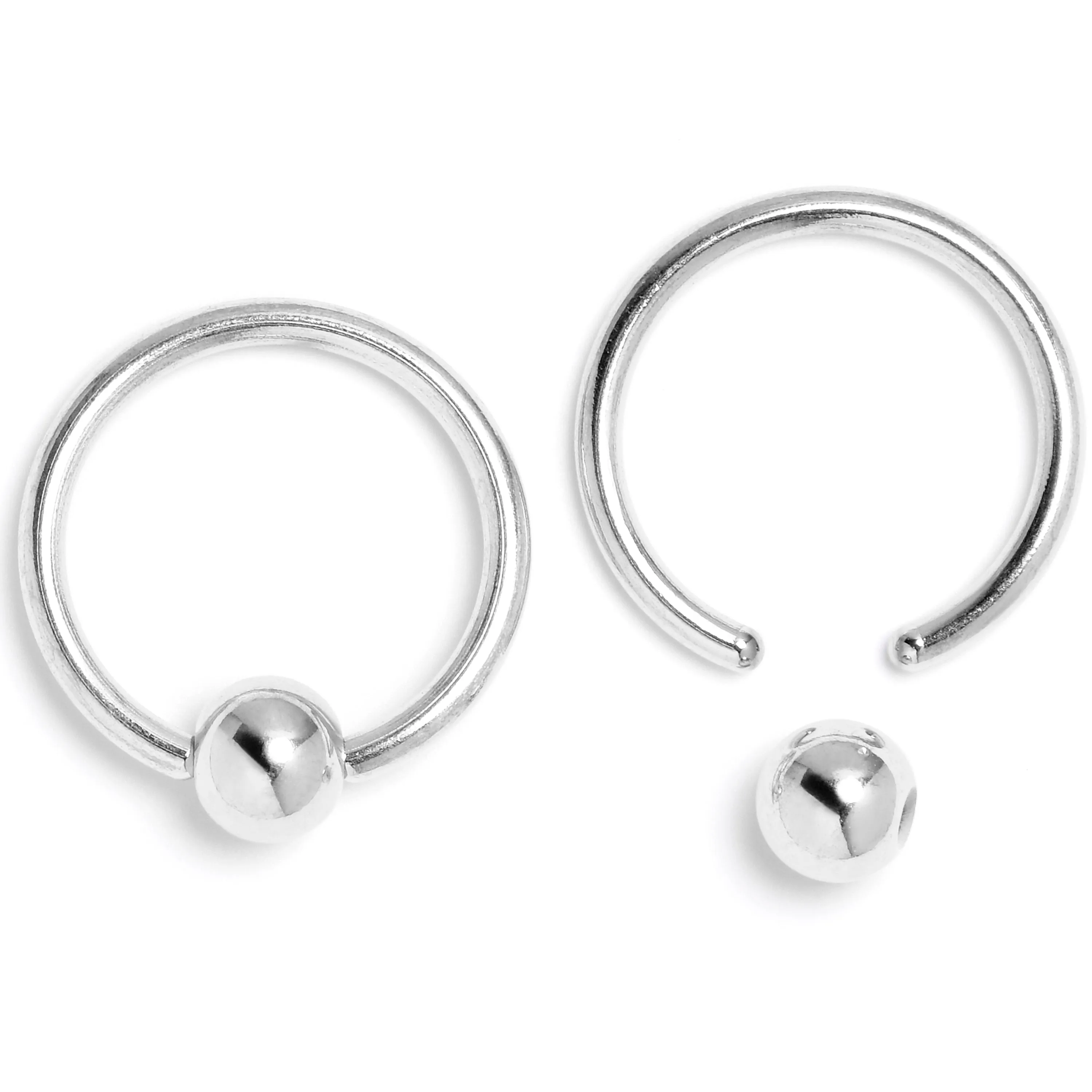 16 Gauge 3/8 Gothic Skulls BCR Captive Ring Set of 4