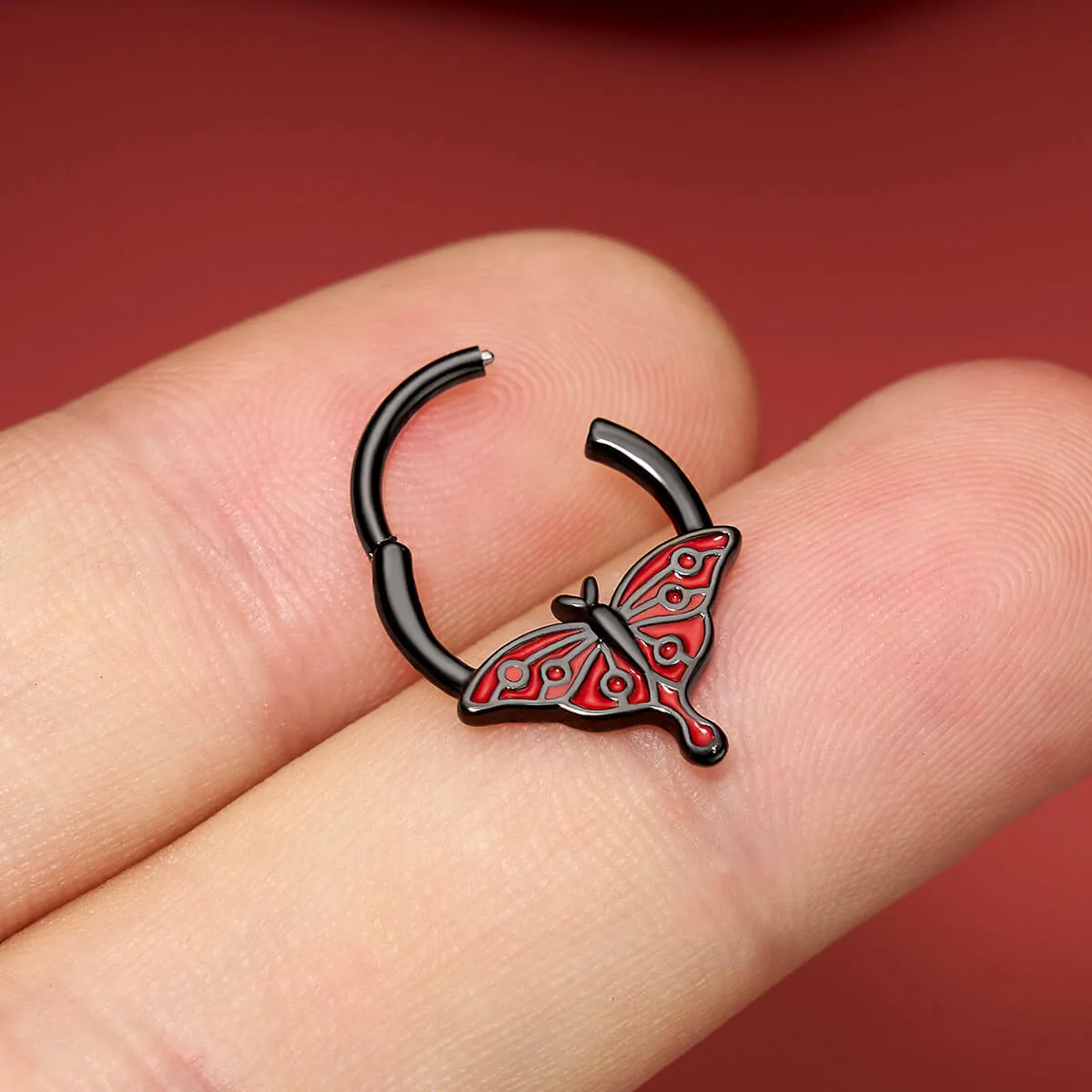 16G Halloween Red Moth Septum Ring