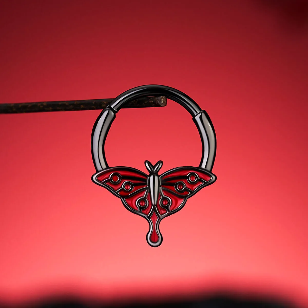 16G Halloween Red Moth Septum Ring
