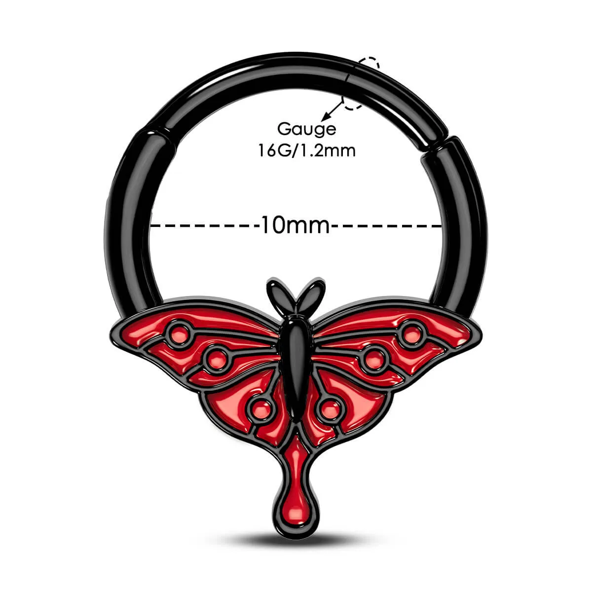 16G Halloween Red Moth Septum Ring