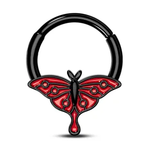 16G Halloween Red Moth Septum Ring
