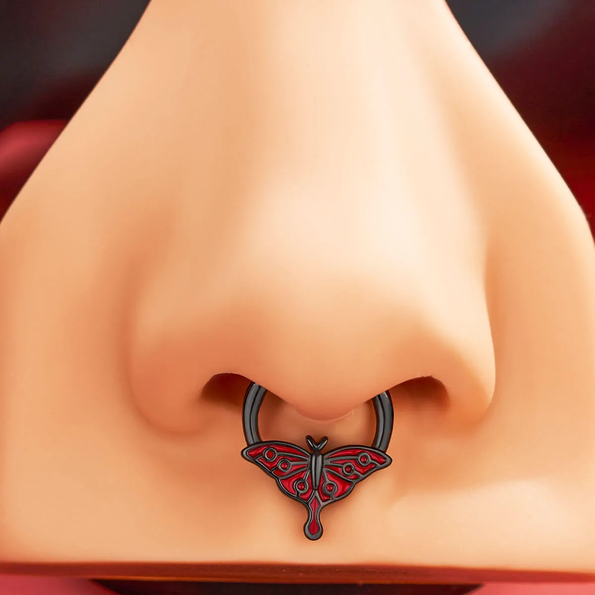 16G Halloween Red Moth Septum Ring