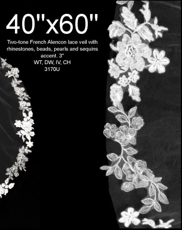 1st Class Bridal Size 40" 3170U Ivory Veil