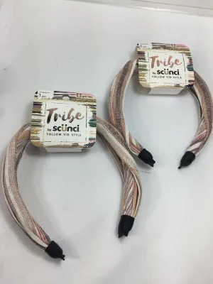 (2) Scunci Tribe Life Follow Ur Style Hair Thick Head Band Festival Cloth
