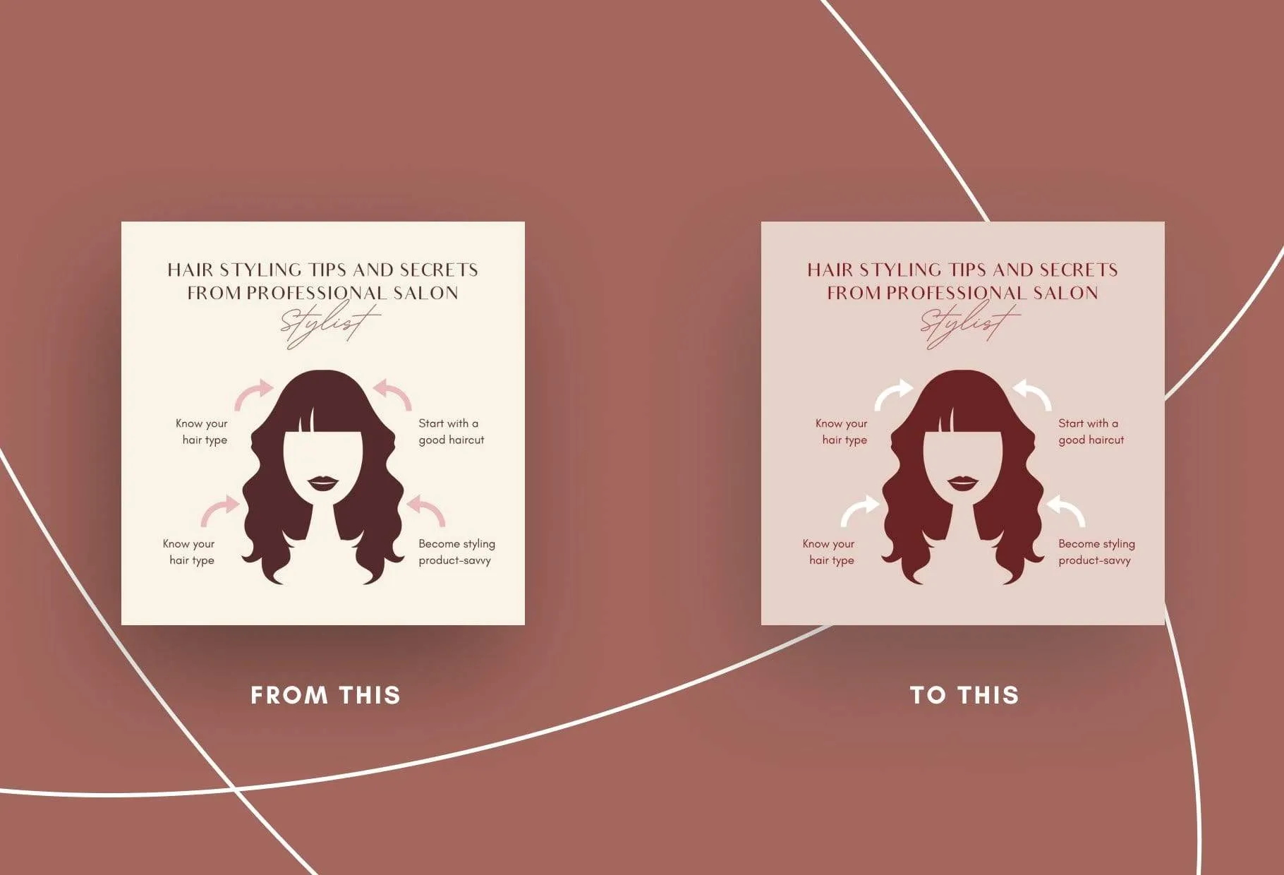 20 Hairstyle Tips and Infographics Instagram Engagement Posts Fully Editable Canva Templates
