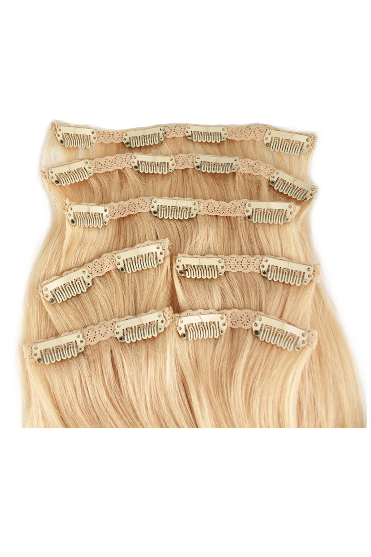 21" Clip In Hair Extensions: No 613 Monroe Blonde