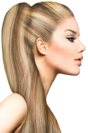 21" Clip In Hair Extensions: No P8-24 Light Brown/ Golden Blonde