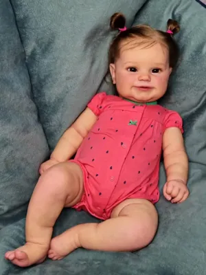 24"  Adorable Lifelike Silicone Doll with Polka Dot Onesie