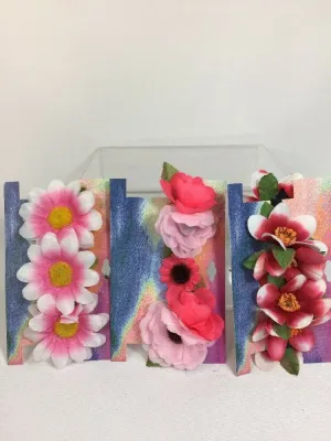 (3) Hair Tie Flowers Head Band Festival Wrist Bracelet Daisy Pink Petal
