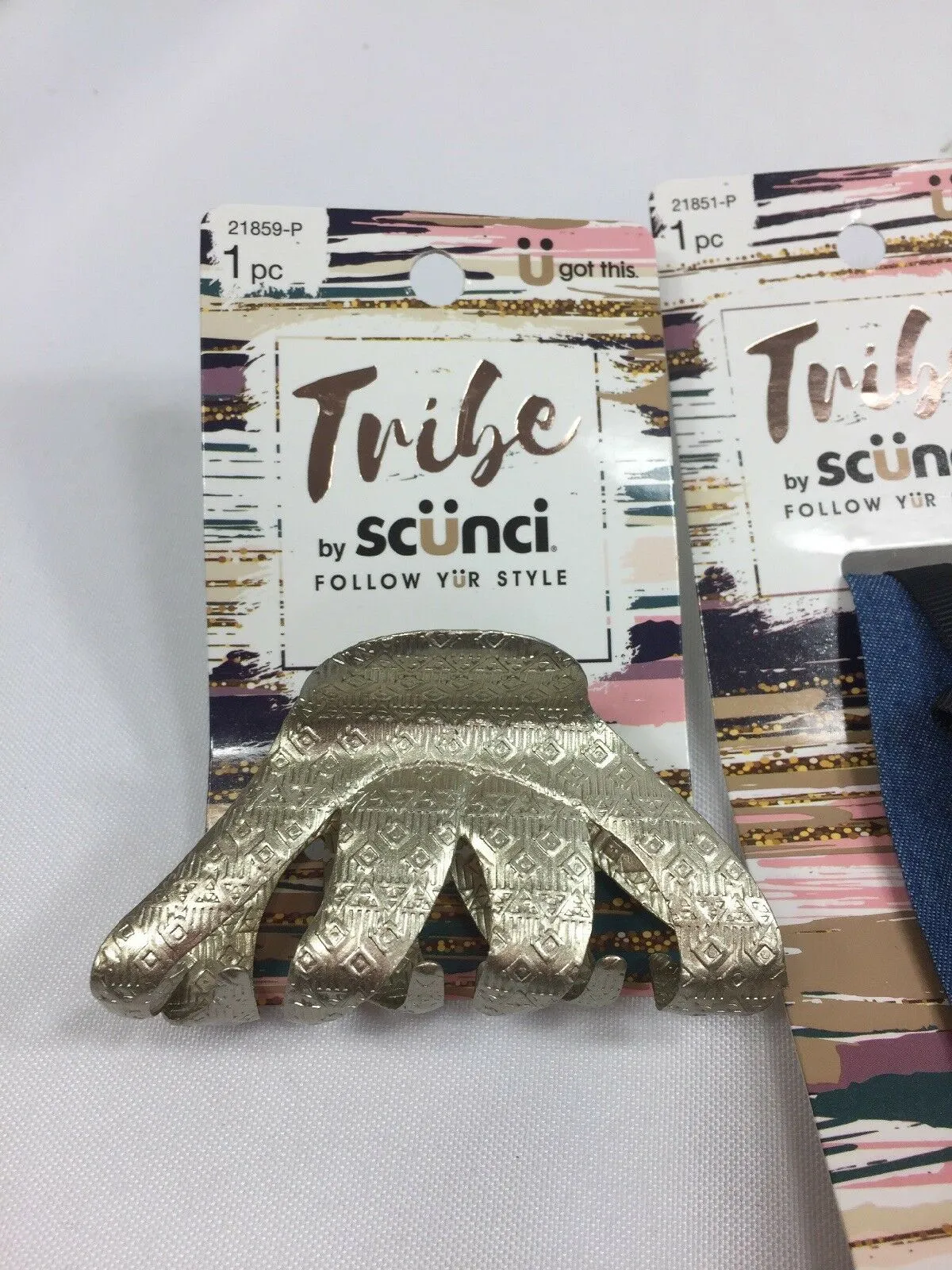 (3) Scunci Tribe Follow Ur Style Hair Tie Choker Head wrap Claw Clip Festival