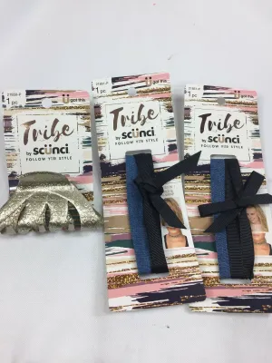 (3) Scunci Tribe Follow Ur Style Hair Tie Choker Head wrap Claw Clip Festival