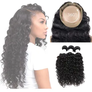 360° LACE FRONTAL - BEACH WAVE   3 BUNDLES(#1B)