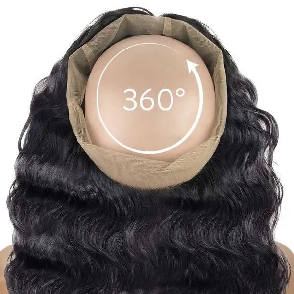360° LACE FRONTAL - BEACH WAVE   3 BUNDLES(#1B)