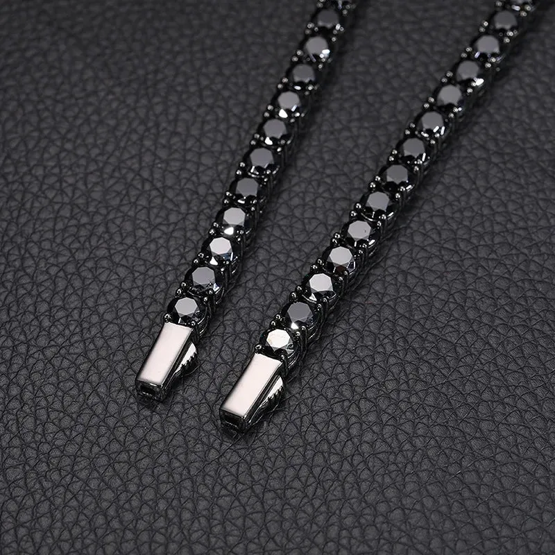 5mm Black Diamond Unisex Gothic Necklace