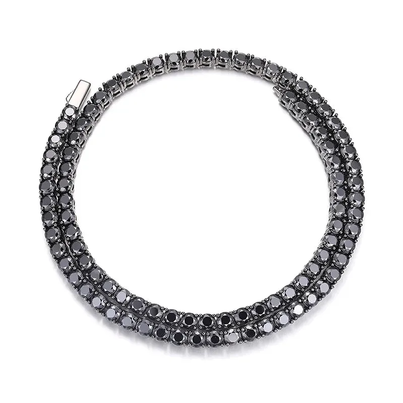 5mm Black Diamond Unisex Gothic Necklace