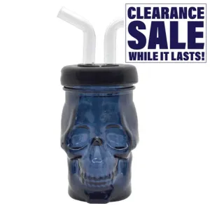 8" Skull Water Oil Bubbler - Black - (1, 3, or 6 Count)