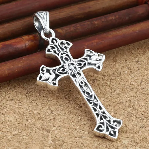 925 Sterling Silver Pendant Gothic Cross Jewelry