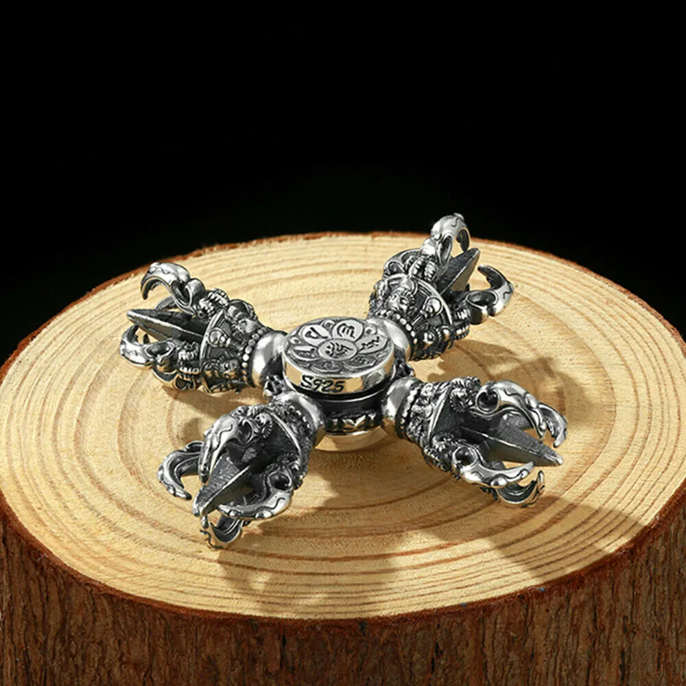 925 Sterling Silver Pendants Fingertip Gyro Rotation Cross Vajra Amulet  Jewelry