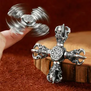 925 Sterling Silver Pendants Fingertip Gyro Rotation Cross Vajra Amulet  Jewelry