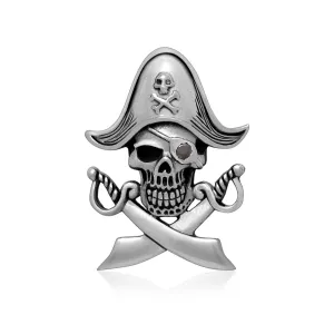 925 Sterling Silver Pirate Skull Gothic Pendant