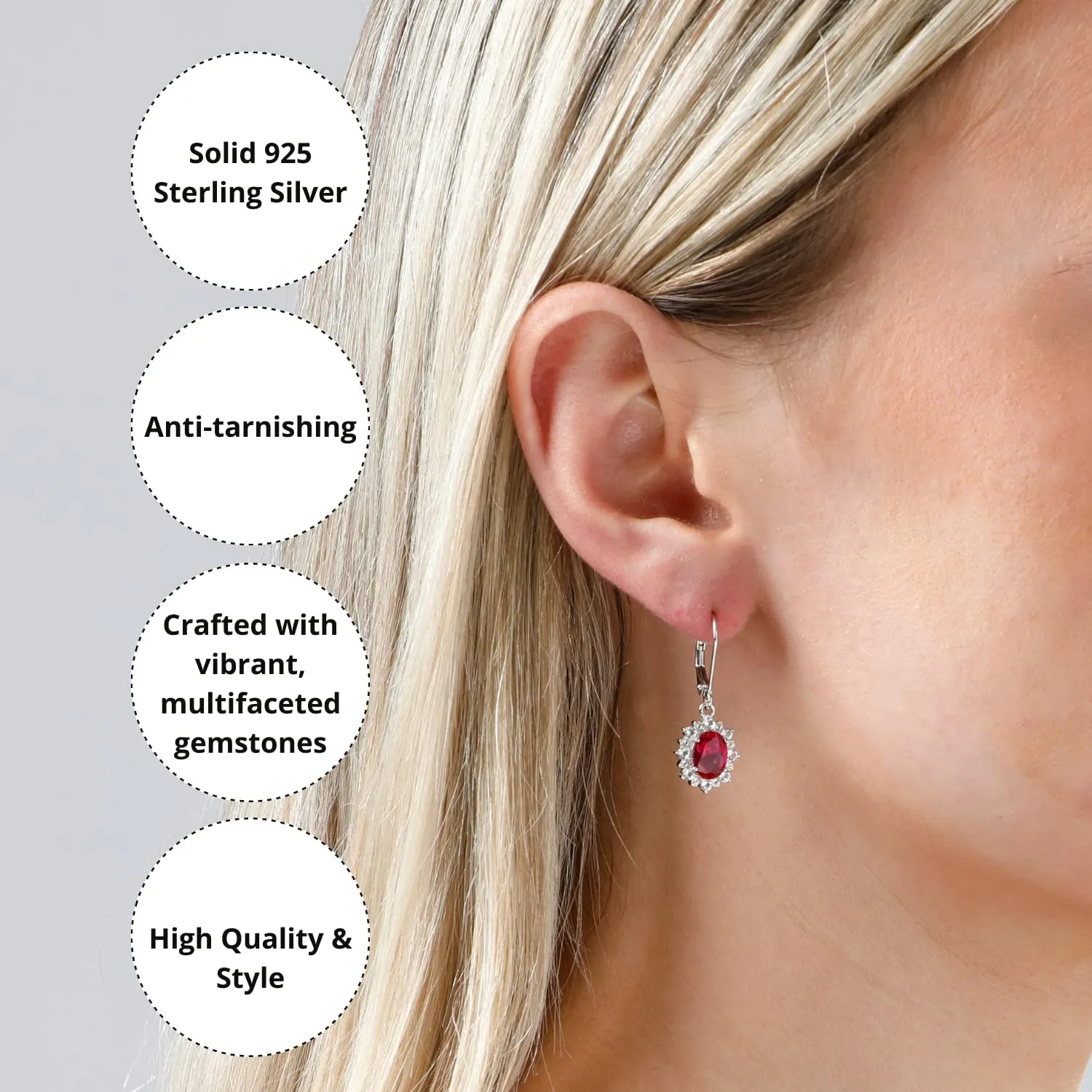 925 Sterling Silver Sunburst Oval Earrings