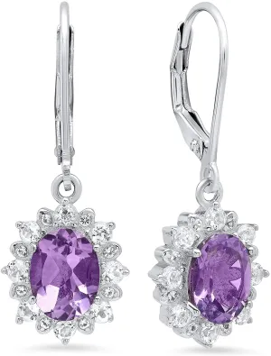 925 Sterling Silver Sunburst Oval Earrings