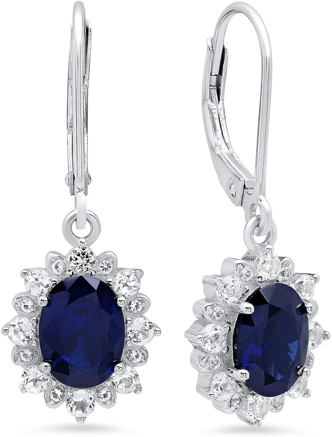 925 Sterling Silver Sunburst Oval Earrings