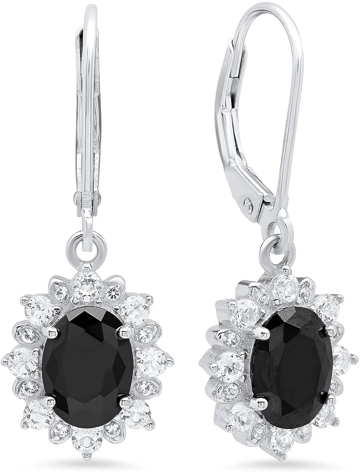 925 Sterling Silver Sunburst Oval Earrings
