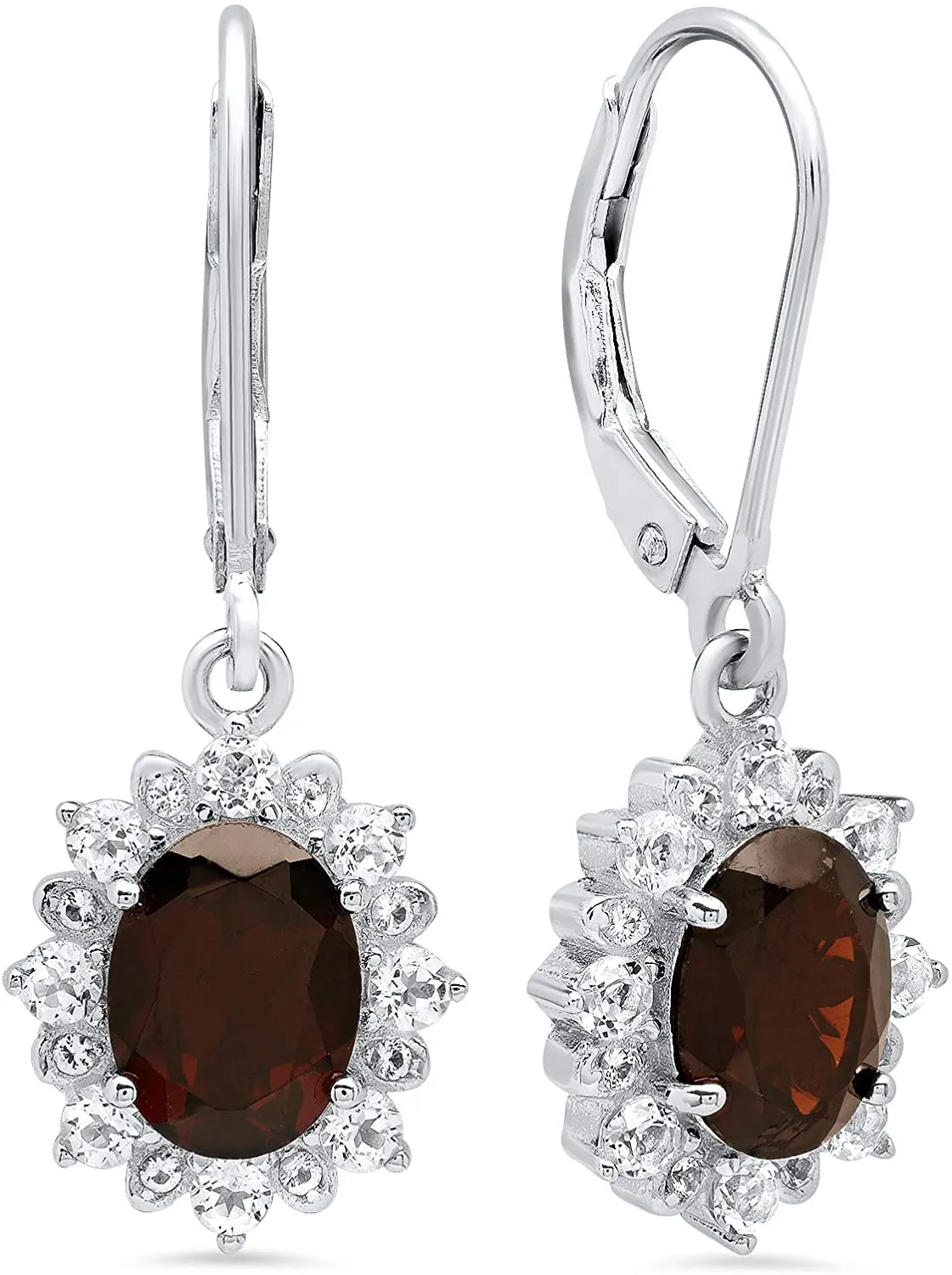 925 Sterling Silver Sunburst Oval Earrings