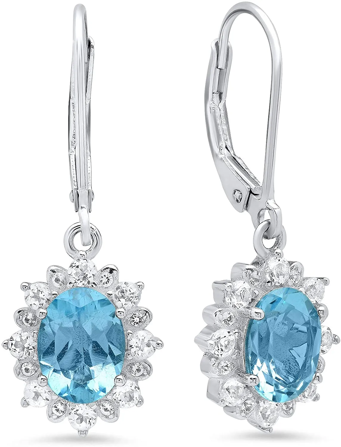 925 Sterling Silver Sunburst Oval Earrings