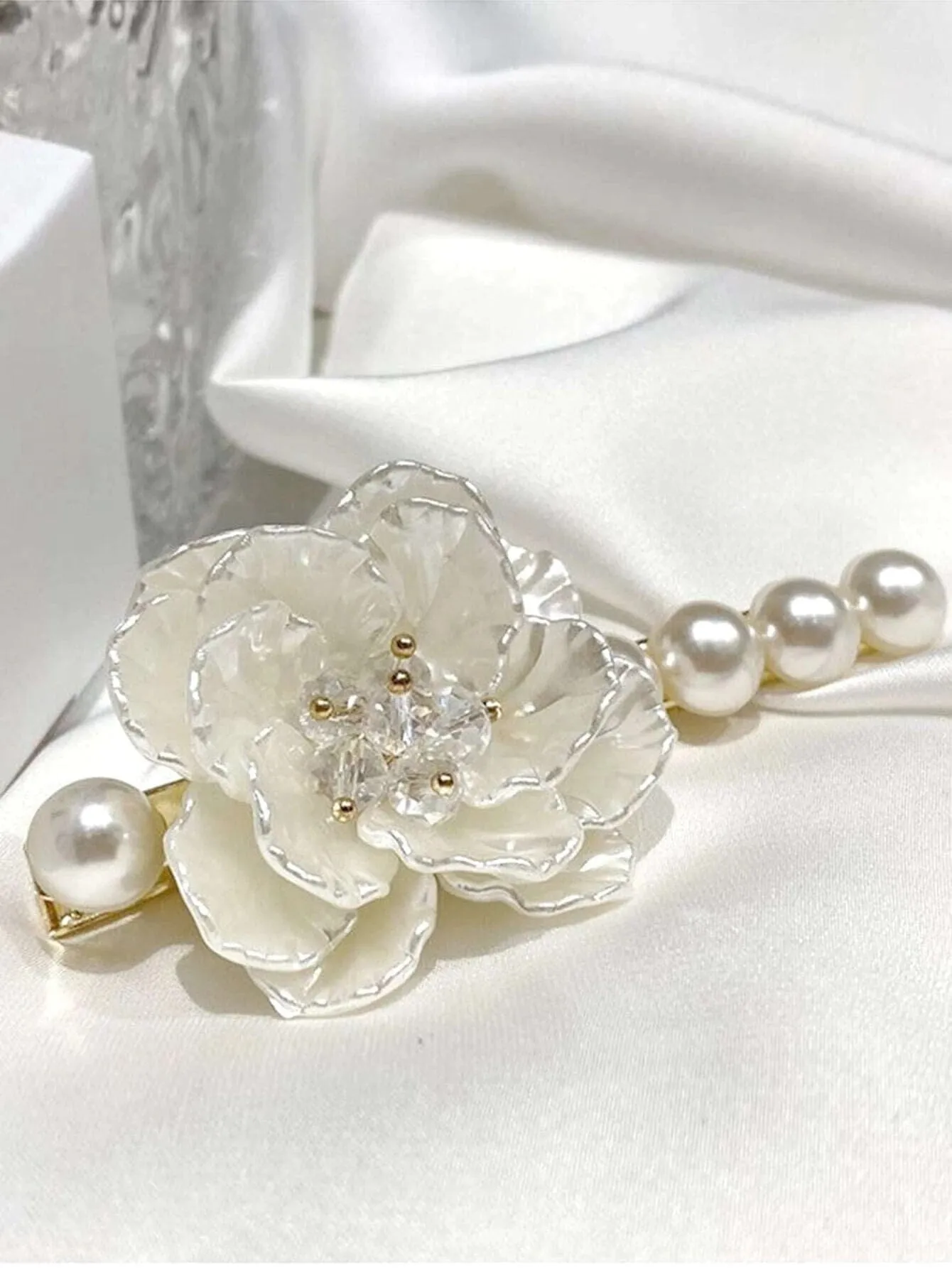Abalone Seashell Pearl Pearl 2 PC Hair Clip Set, Wedding Alligator Hairclip, Ivory Off White Pearl Bridal Hairclips