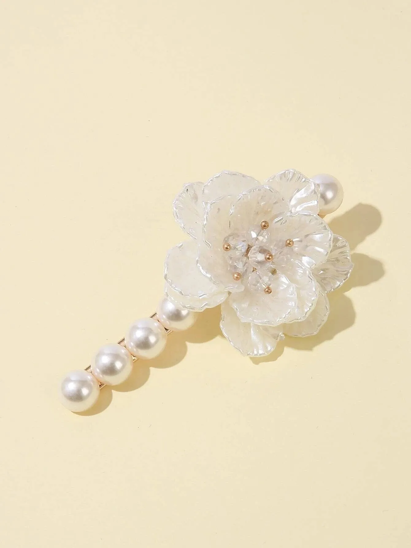 Abalone Seashell Pearl Pearl 2 PC Hair Clip Set, Wedding Alligator Hairclip, Ivory Off White Pearl Bridal Hairclips