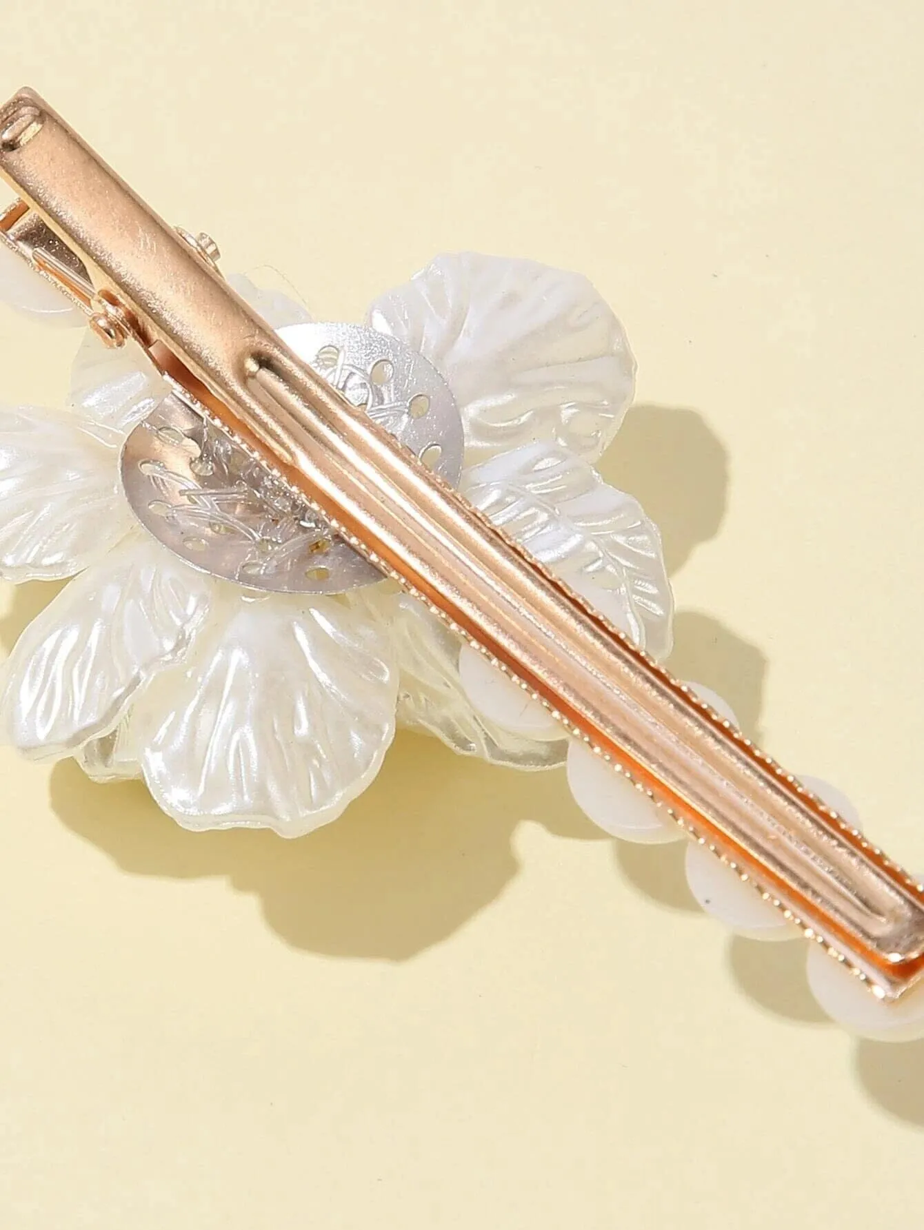 Abalone Seashell Pearl Pearl 2 PC Hair Clip Set, Wedding Alligator Hairclip, Ivory Off White Pearl Bridal Hairclips