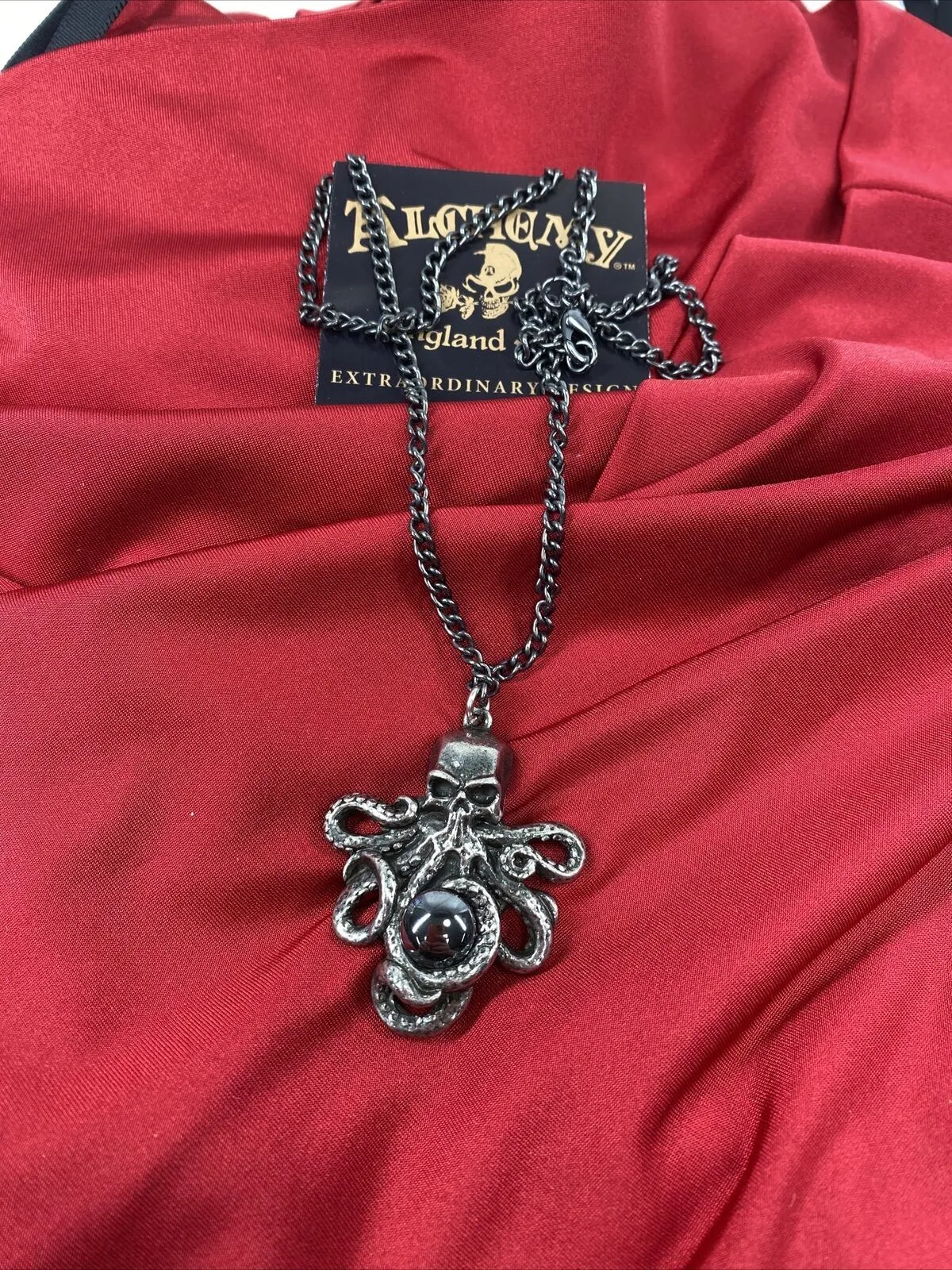 Alchemy England P888 Mammon of the Deep Pendant Necklace Gothic octopus Skull
