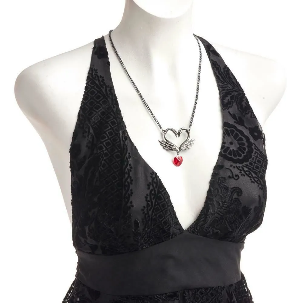 Alchemy Gothic P773  The Black Swan Romance Necklace