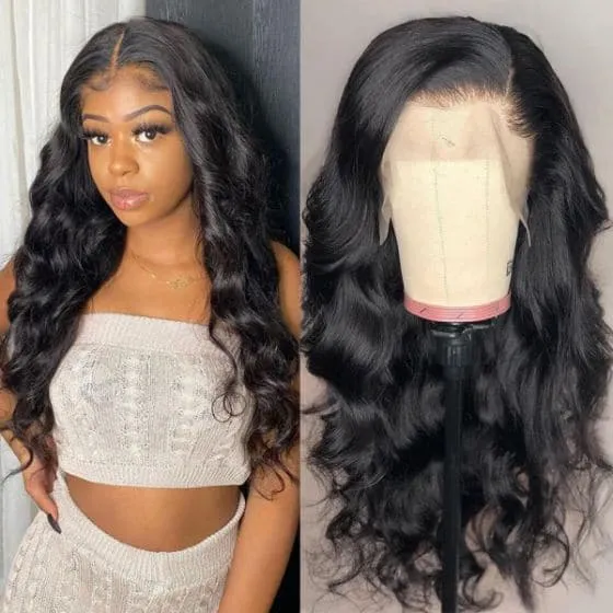Alipop Body Wave 13x6 Lace Frontal Human Hair Wigs Pre Plucked Brazilian Transparent Lace Wig