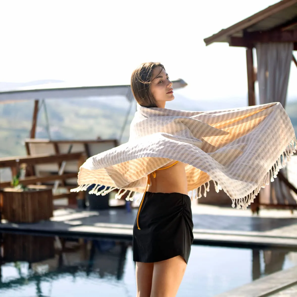 Arpa Peshtemal Beach and Bath Towel - Beige