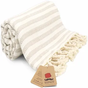 Arpa Peshtemal Beach and Bath Towel - Beige