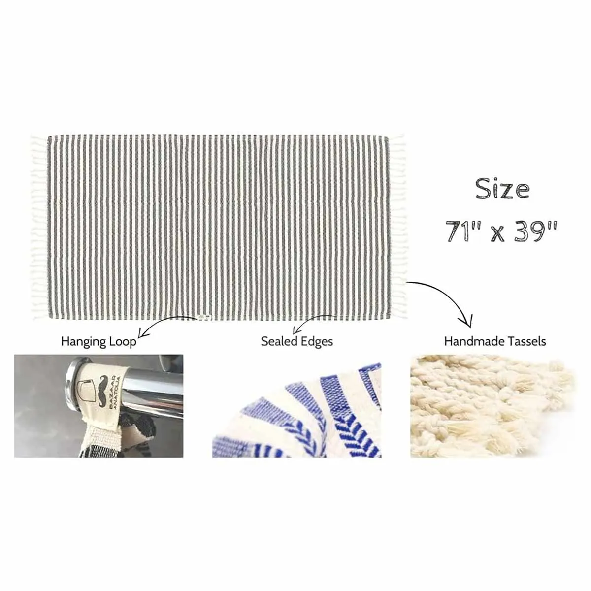 Arpa Peshtemal Beach and Bath Towel - Beige