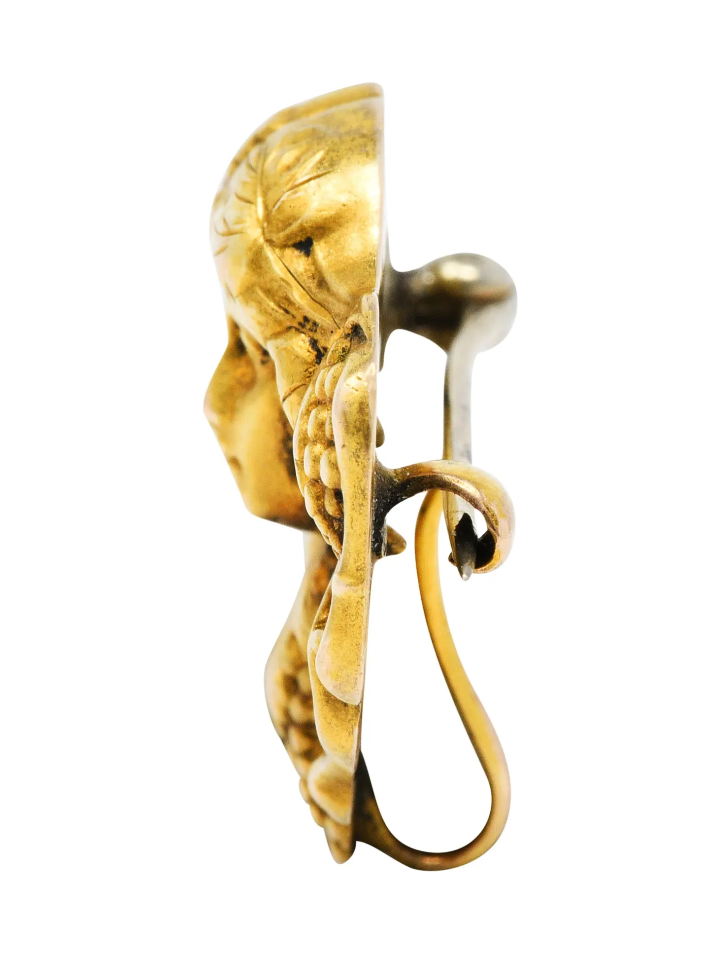 Art Nouveau 14 Karat Gold Dionysus Maenad Nymph Brooch