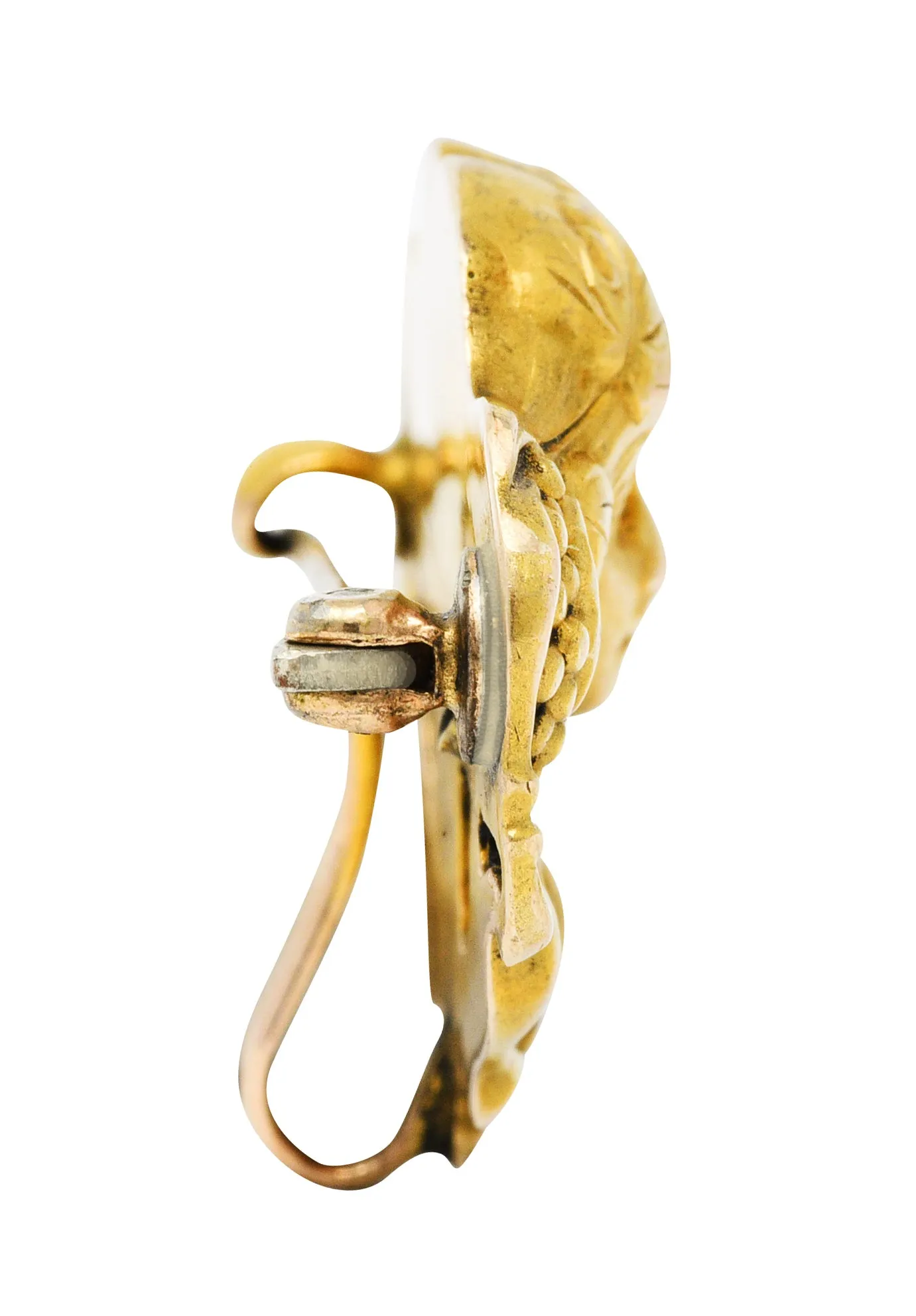 Art Nouveau 14 Karat Gold Dionysus Maenad Nymph Brooch