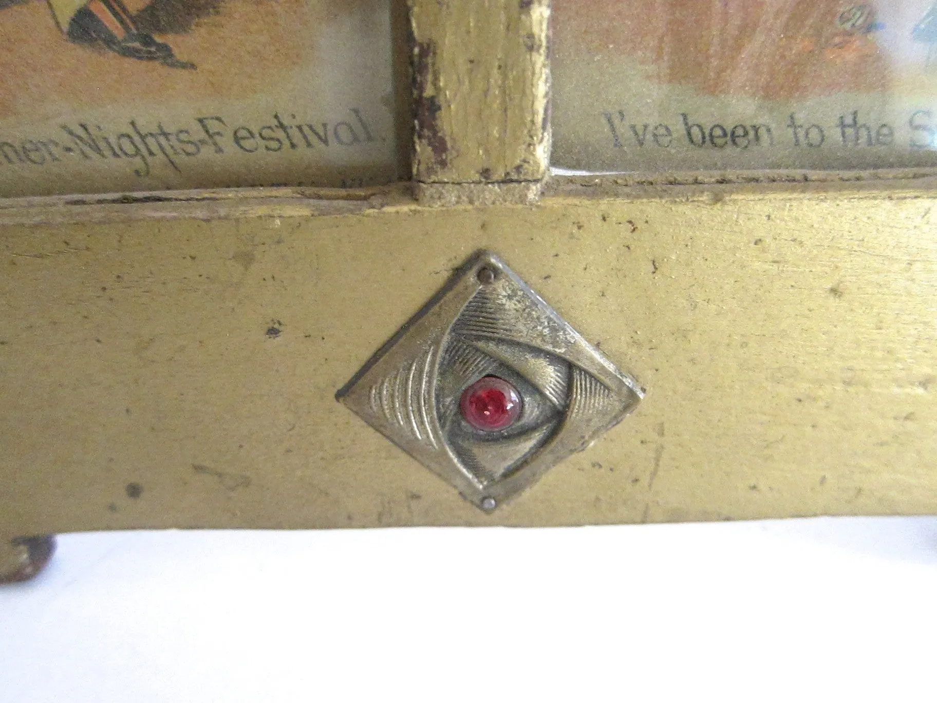 Art Nouveau Wood & Sterling Silver Double Picture Frame